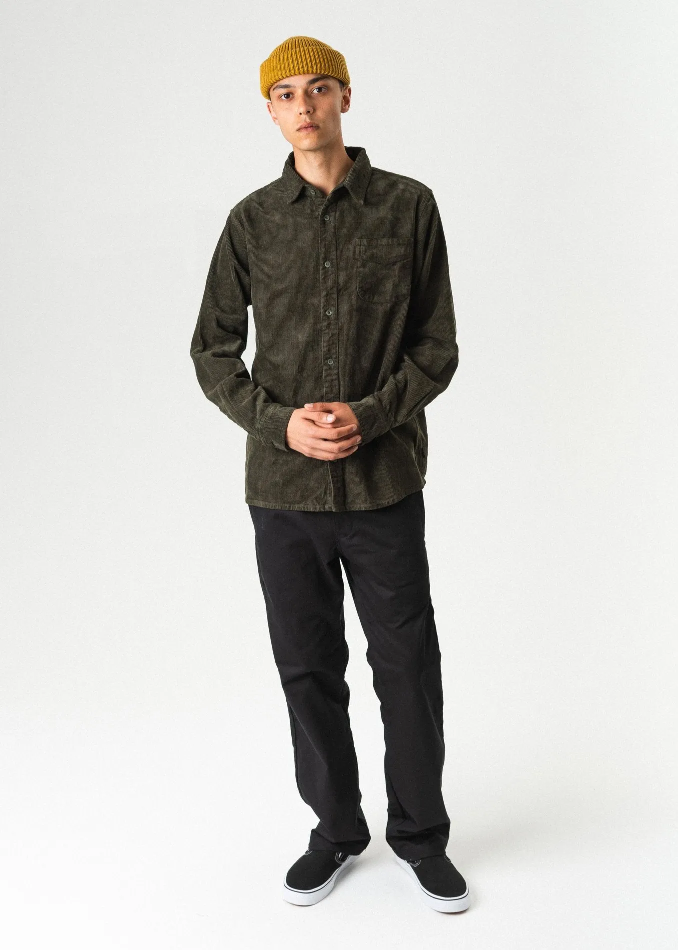 Afends Mens Faint - Hemp Corduroy Long Sleeve Shirt