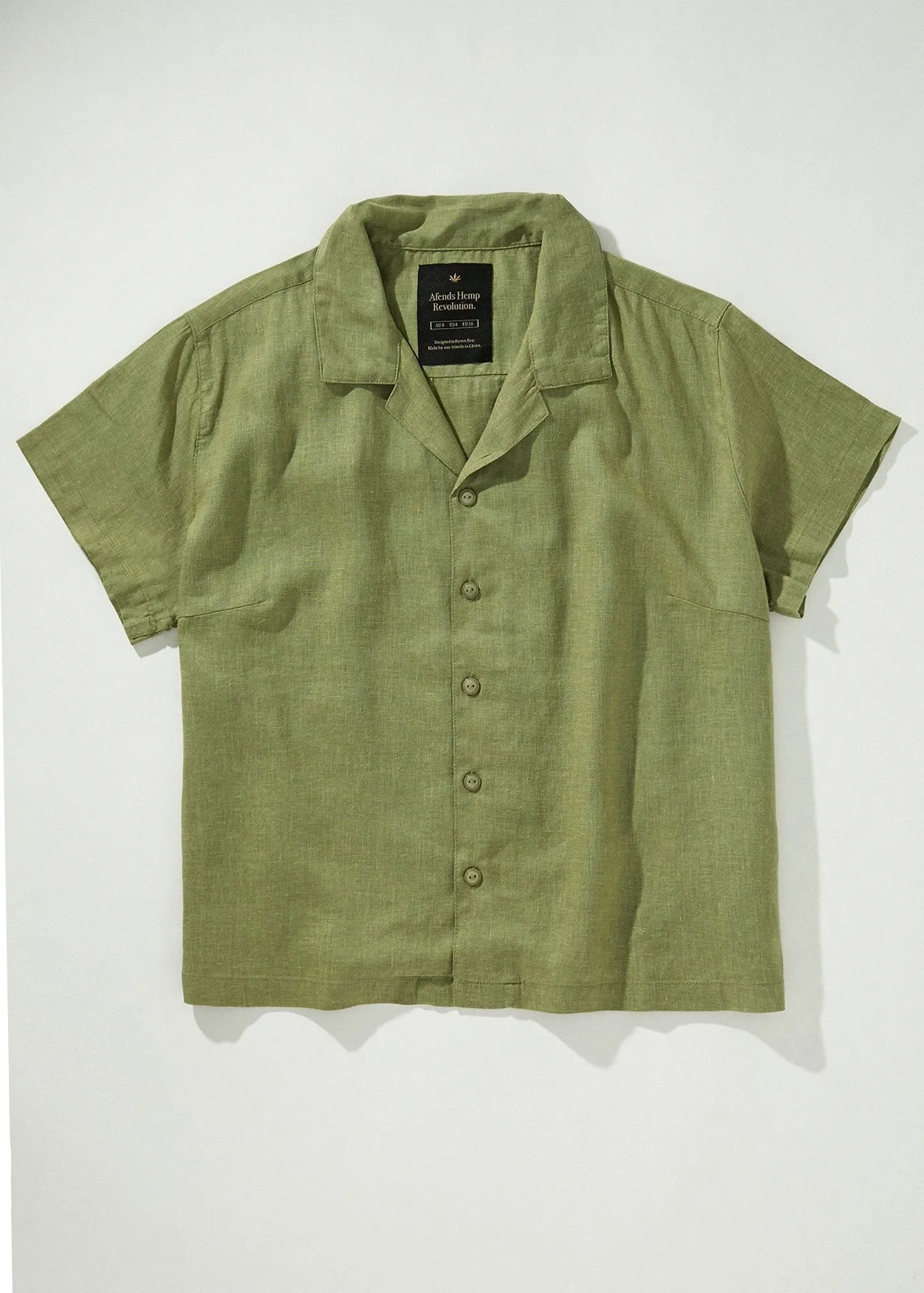 Afends Womens Mood - Hemp Short Sleeve Shirt - Sage