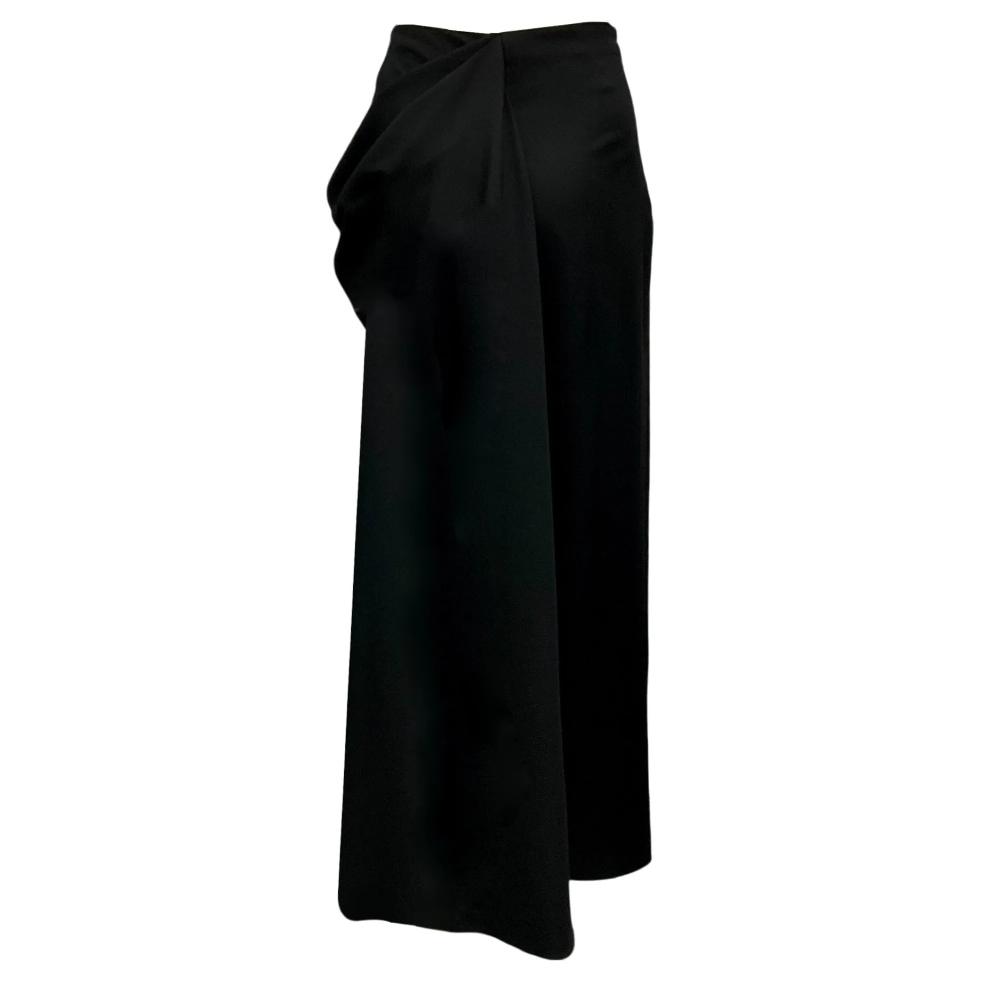 Alexander McQueen Black 2023 Draped High Slit Maxi Skirt