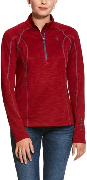 Ariat Women's Conquest 2.0 1/2 Zip Sweatshirt Laylow Red, X-Small