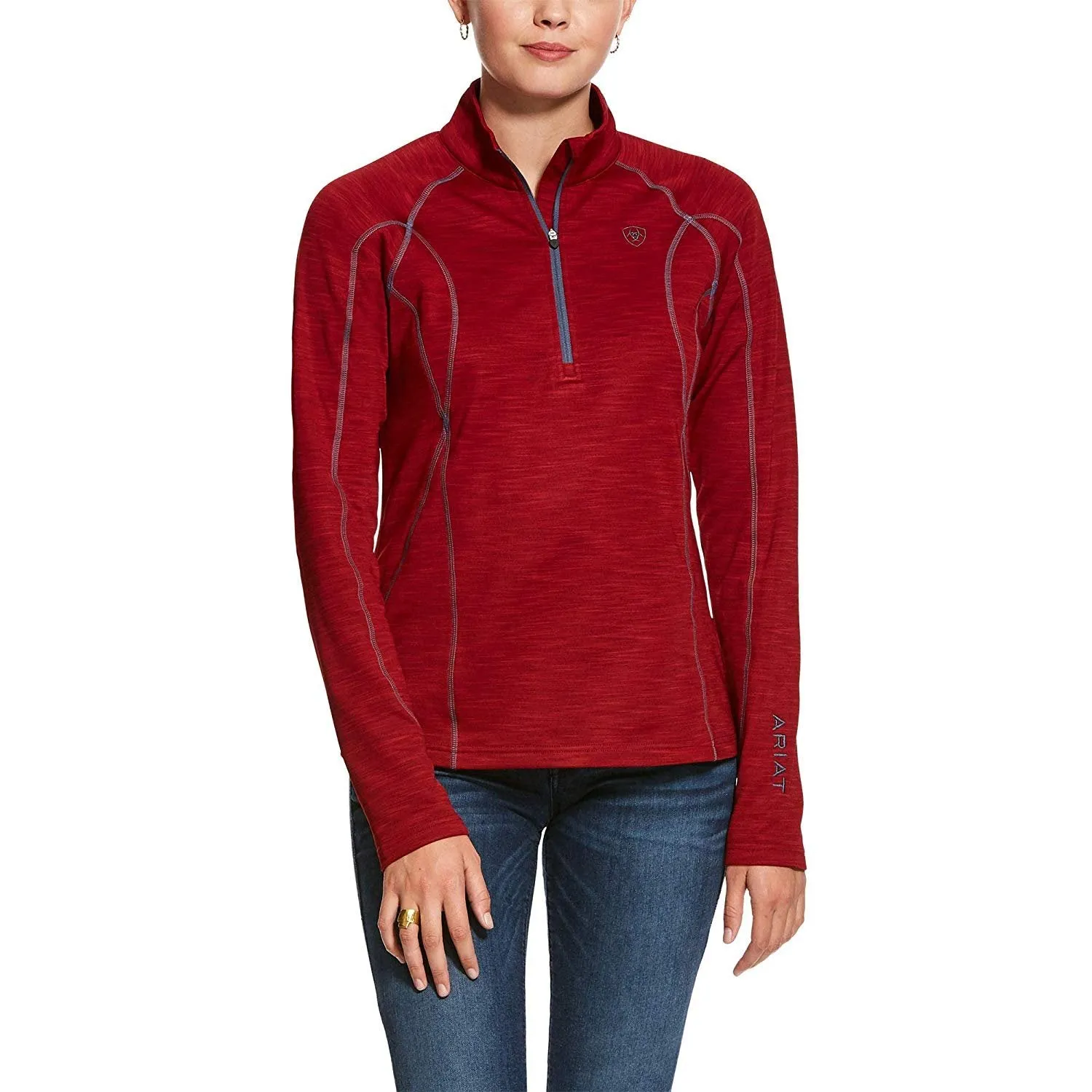 Ariat Women's Conquest 2.0 1/2 Zip Sweatshirt Laylow Red, X-Small