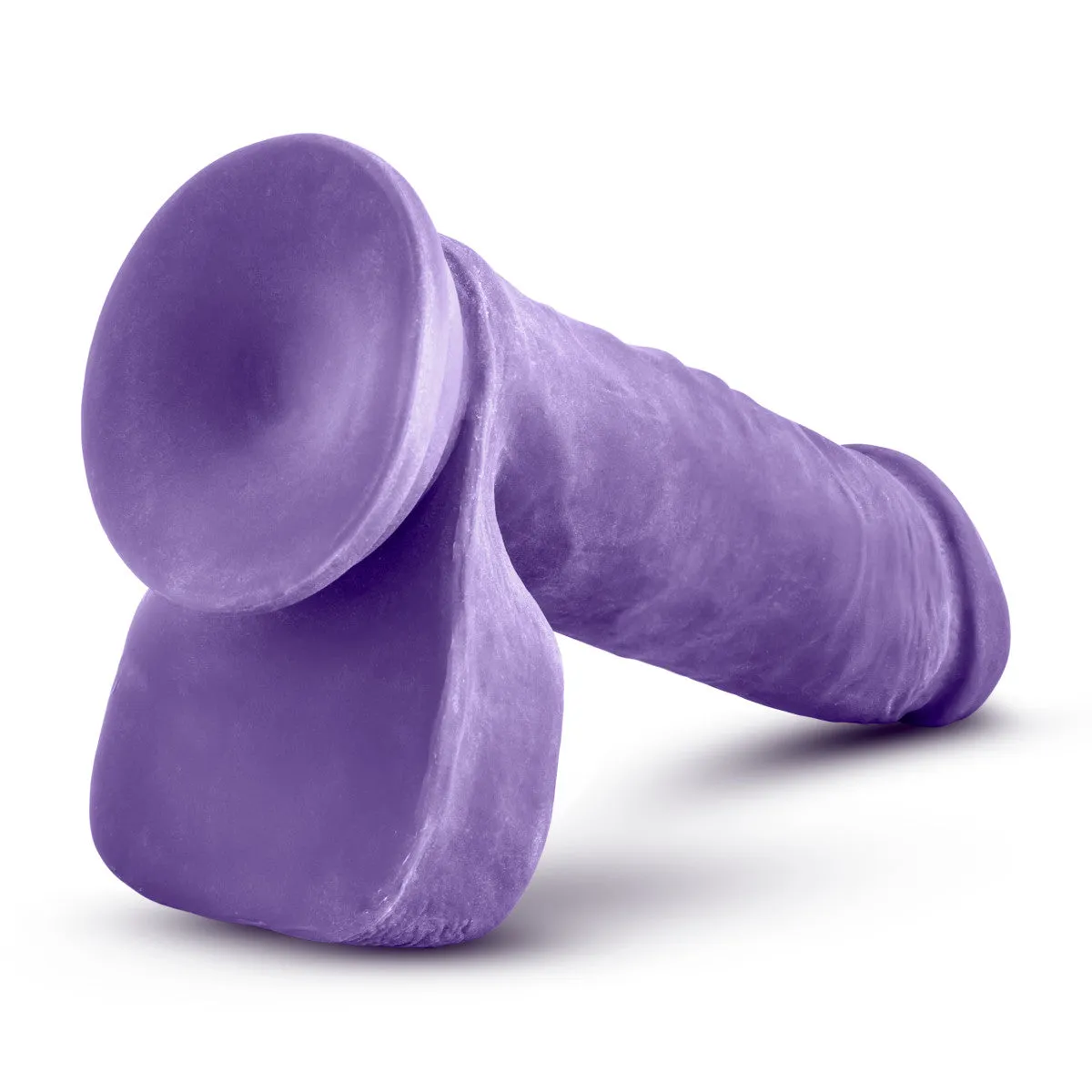 Au Naturel Bold By Blush® | Hero Realistic Purple 8-Inch Long Dildo With Balls & Suction Cup Base