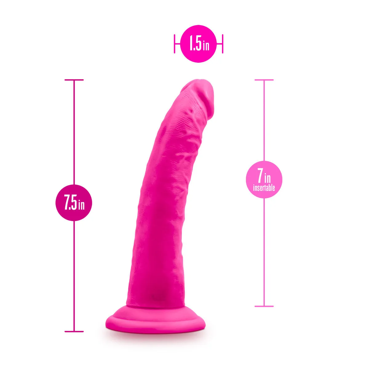 Au Naturel Bold By Blush® | Jack Realistic Pink 7.5-Inch Long Dildo With Suction Cup Base