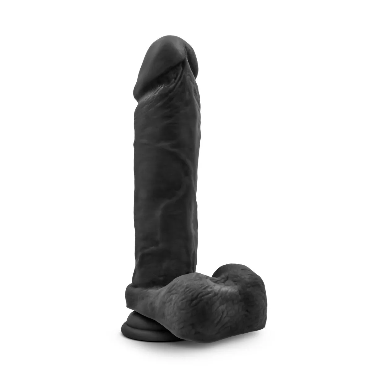 Au Naturel Bold By Blush® | Massive Realistic Black 9-Inch Long Dildo With Balls & Suction Cup Base