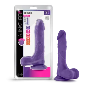 Au Naturel Bold By Blush® | Thrill Realistic Purple 8.5-Inch Long Dildo With Balls & Suction Cup Base