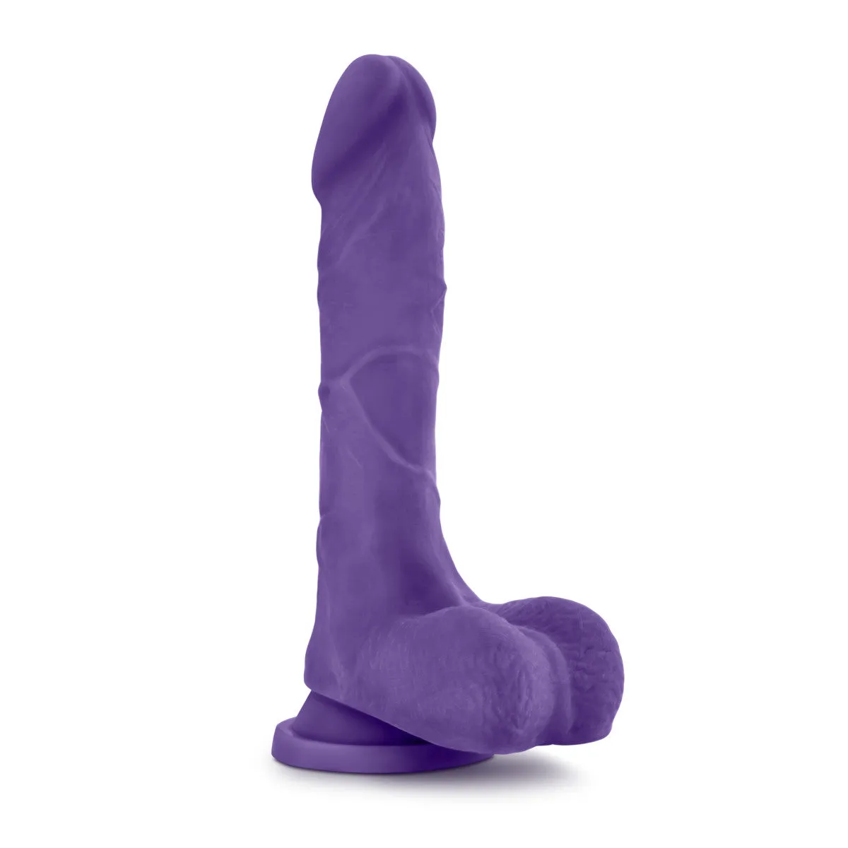 Au Naturel Bold By Blush® | Thrill Realistic Purple 8.5-Inch Long Dildo With Balls & Suction Cup Base