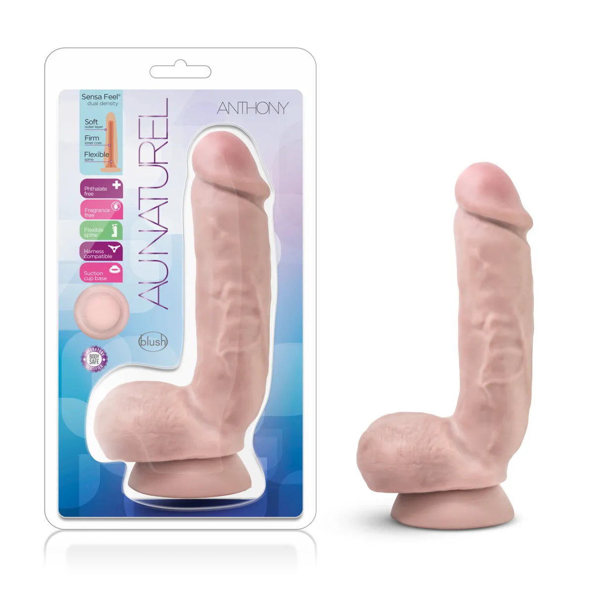 Au Naturel By Blush® | Anthony Realistic Beige 8.5-Inch Long Dildo With Suction Cup Base