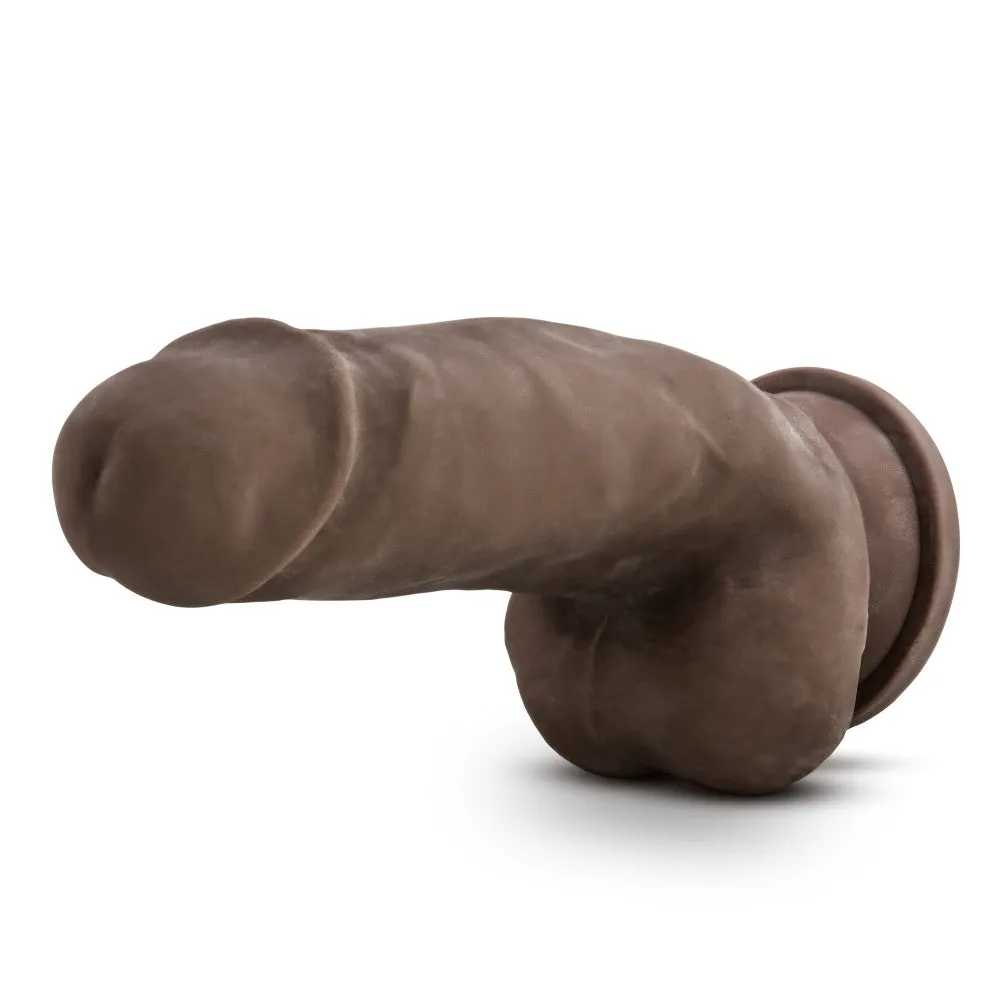 Au Naturel By Blush® | Realistic Chocolate 7-Inch Long Dildo With Balls & Suction Cup Base