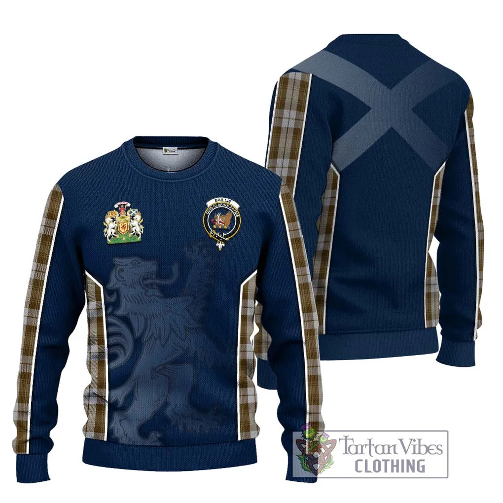 Baillie Dress Tartan Ugly Sweater with Family Crest and Lion Rampant Vibes Sport Style