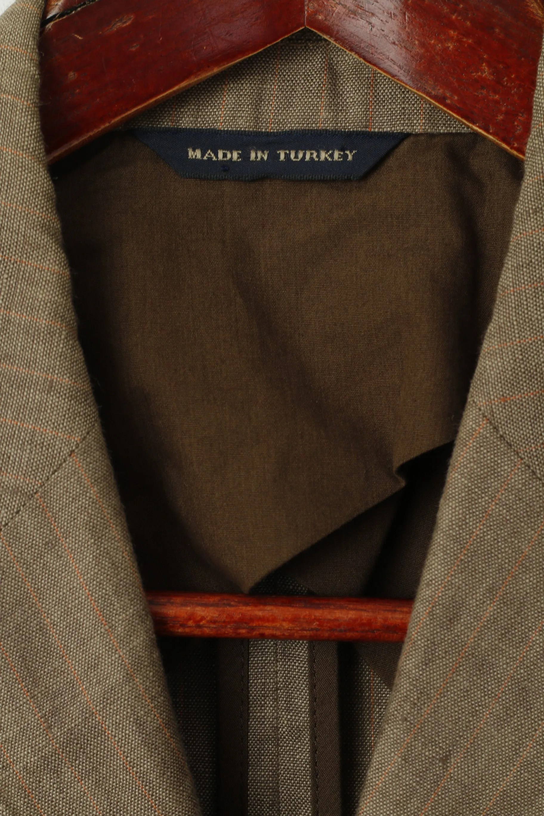 Banana Republic Men 40 Blazer Brown 100% Linen Striped Single Breasted Jacket