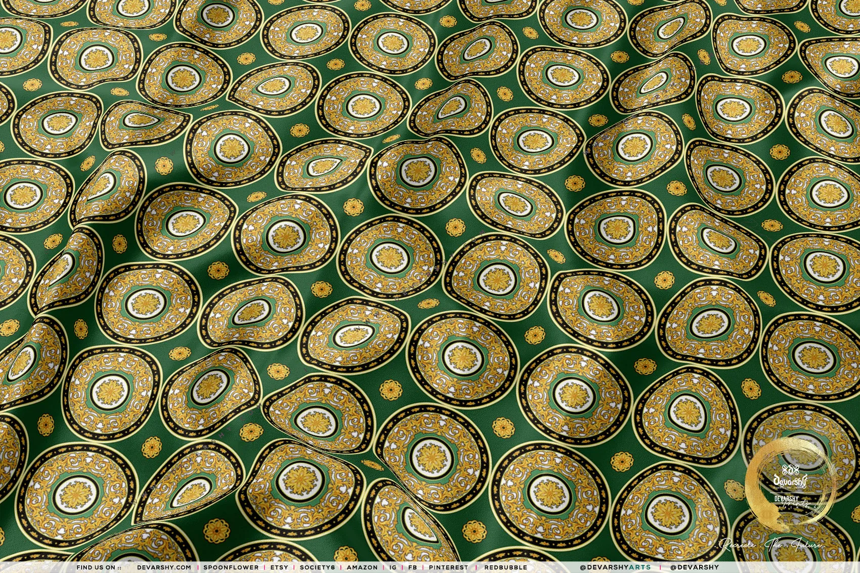 Baroque Ringlets Apparel Fabric 3Meters , 9 Designs | 8 Fabrics Option | Fabric By the Yard | 033