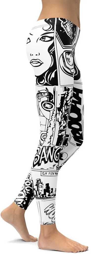 Black & White Comic Book Leggings