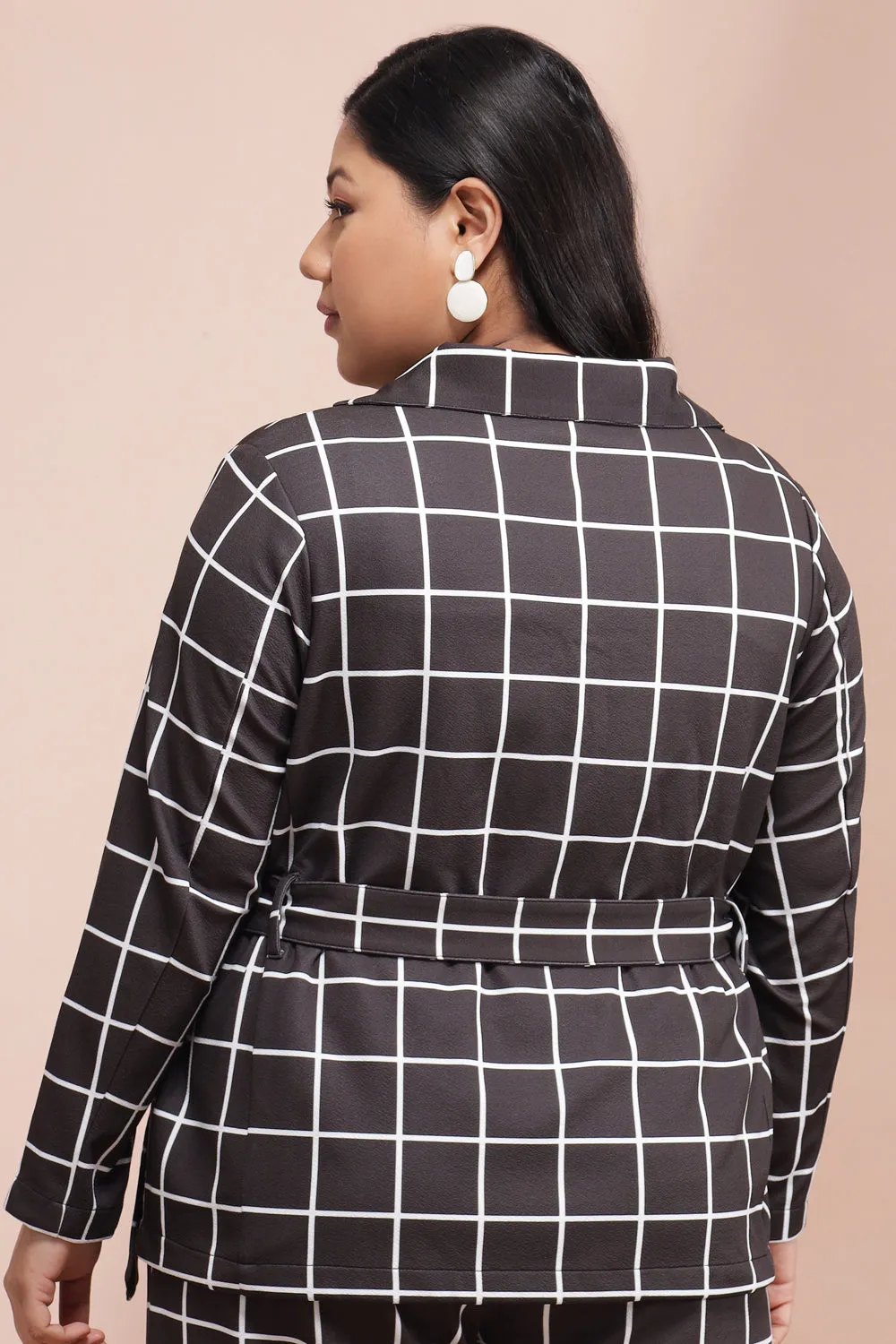 Black White Check Blazer