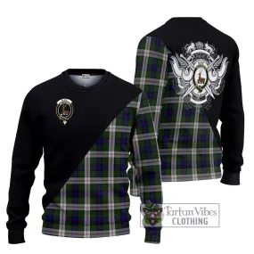 Blair Dress Tartan Ugly Sweater with Family Crest and Military Logo Style