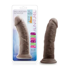 Blush Au Naturel 8 in. Posable Dual Density Dildo with Suction Cup Brown