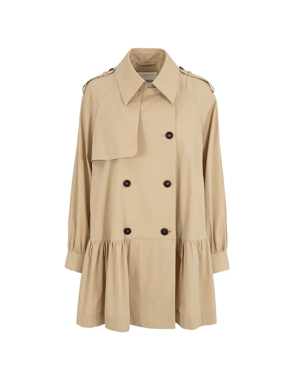 BORA AKSU Sweet Double-Breasted Lapel Baby Dress Trench Coat