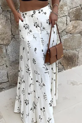 Botanical Print Maxi Skirt