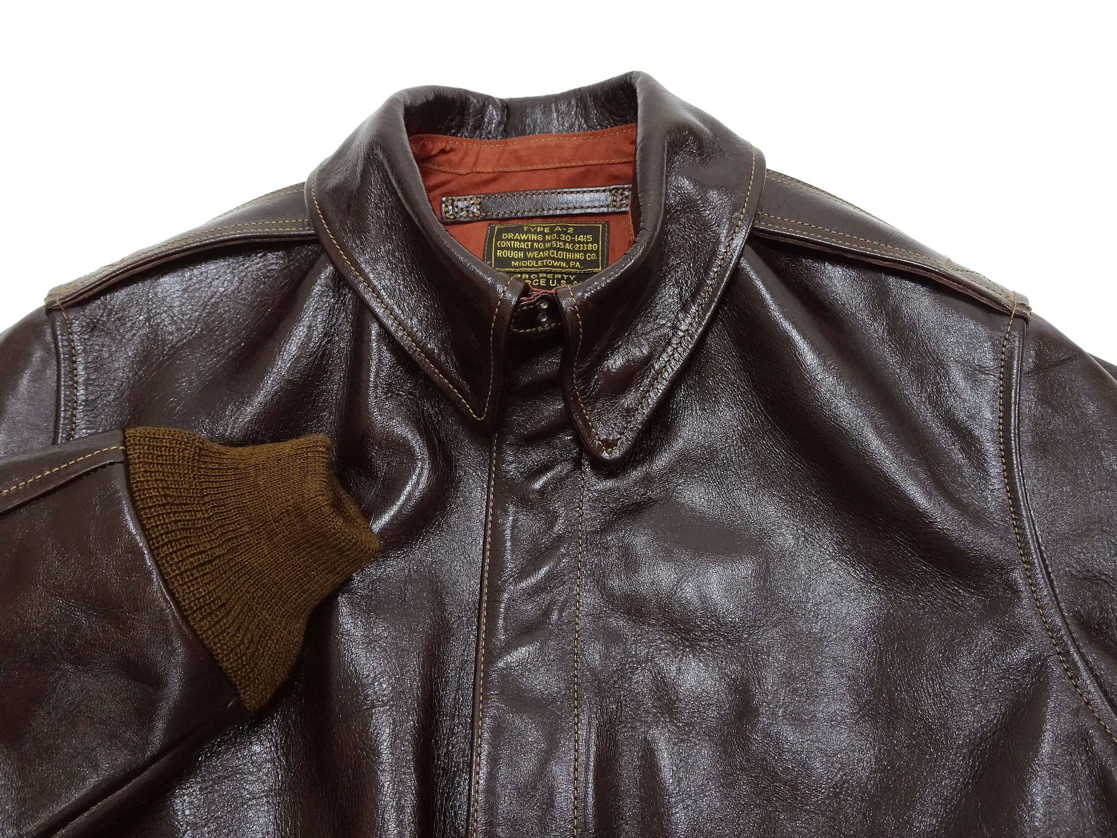 Buzz Rickson Jacket Men's A-2 Flight Jacket Plain A2 Aniline Leather Bomber Jacket BR80593 Seal Brown