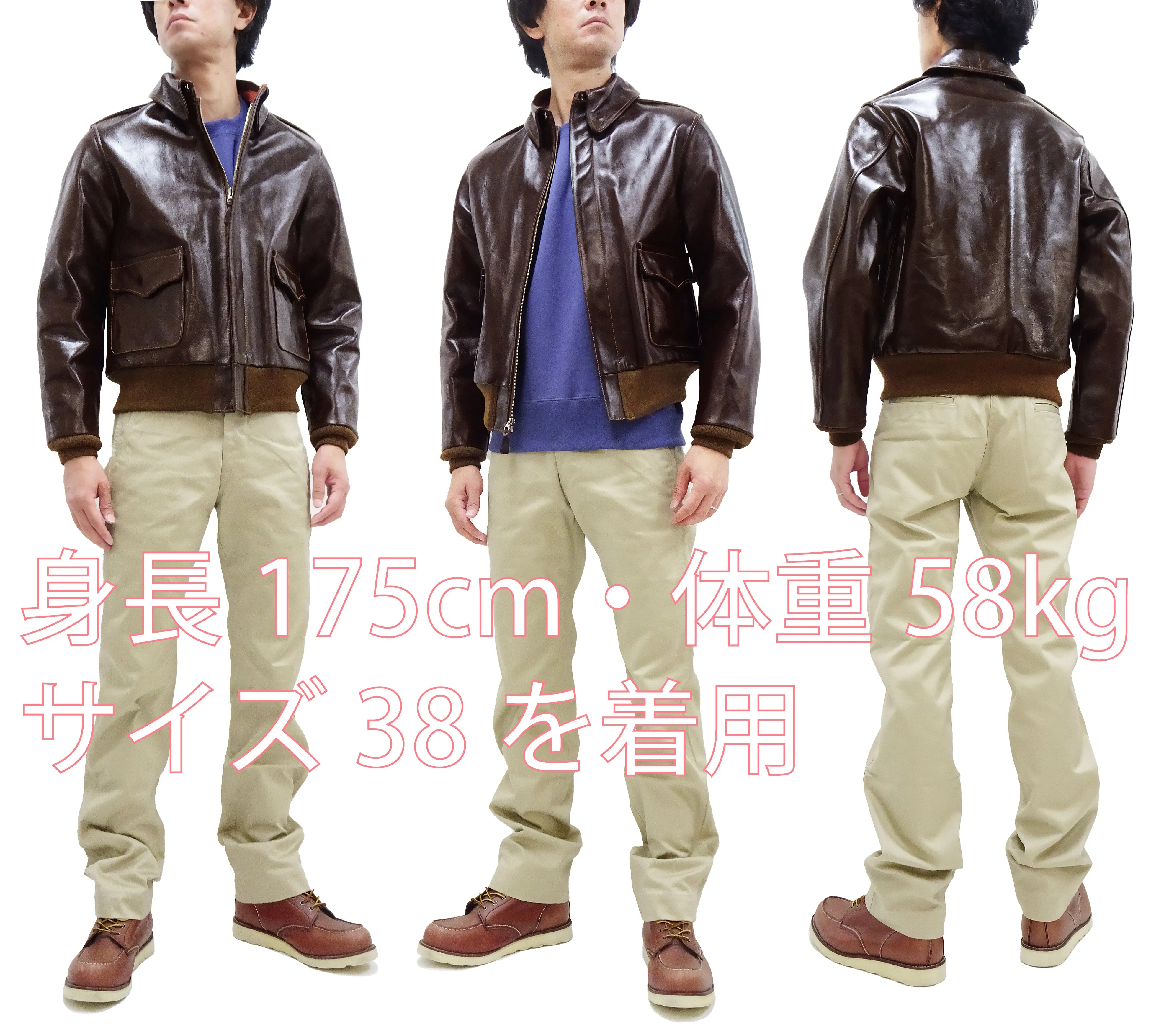 Buzz Rickson Jacket Men's A-2 Flight Jacket Plain A2 Aniline Leather Bomber Jacket BR80593 Seal Brown