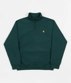 Carhartt Half Zip American Script Sweatshirt - Hedge