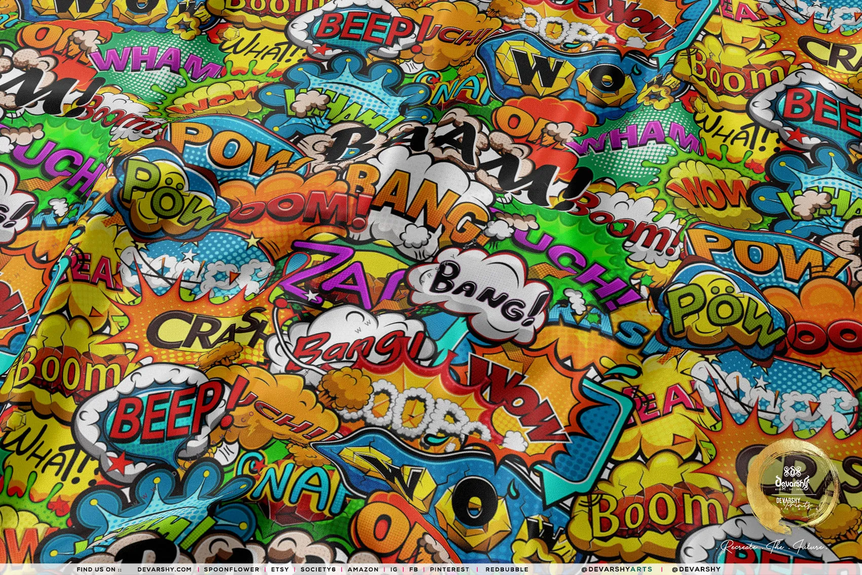 COMIC Apparel Fabric 3Meters , 9 Designs | 8 Fabrics Option | Cartoon Fabric By the Yard | 025