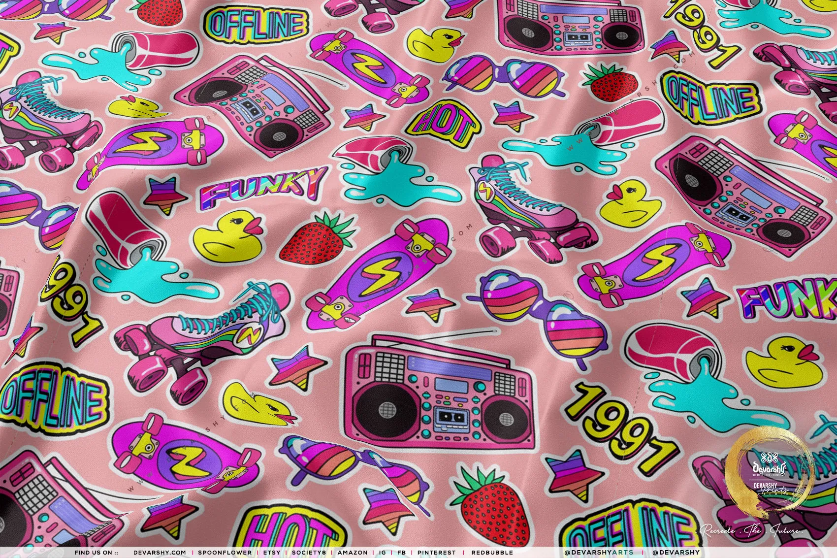 COMIC Strips Apparel Fabric 3Meters , 9 Designs | 8 Fabrics Option | Fabric By the Yard | 025