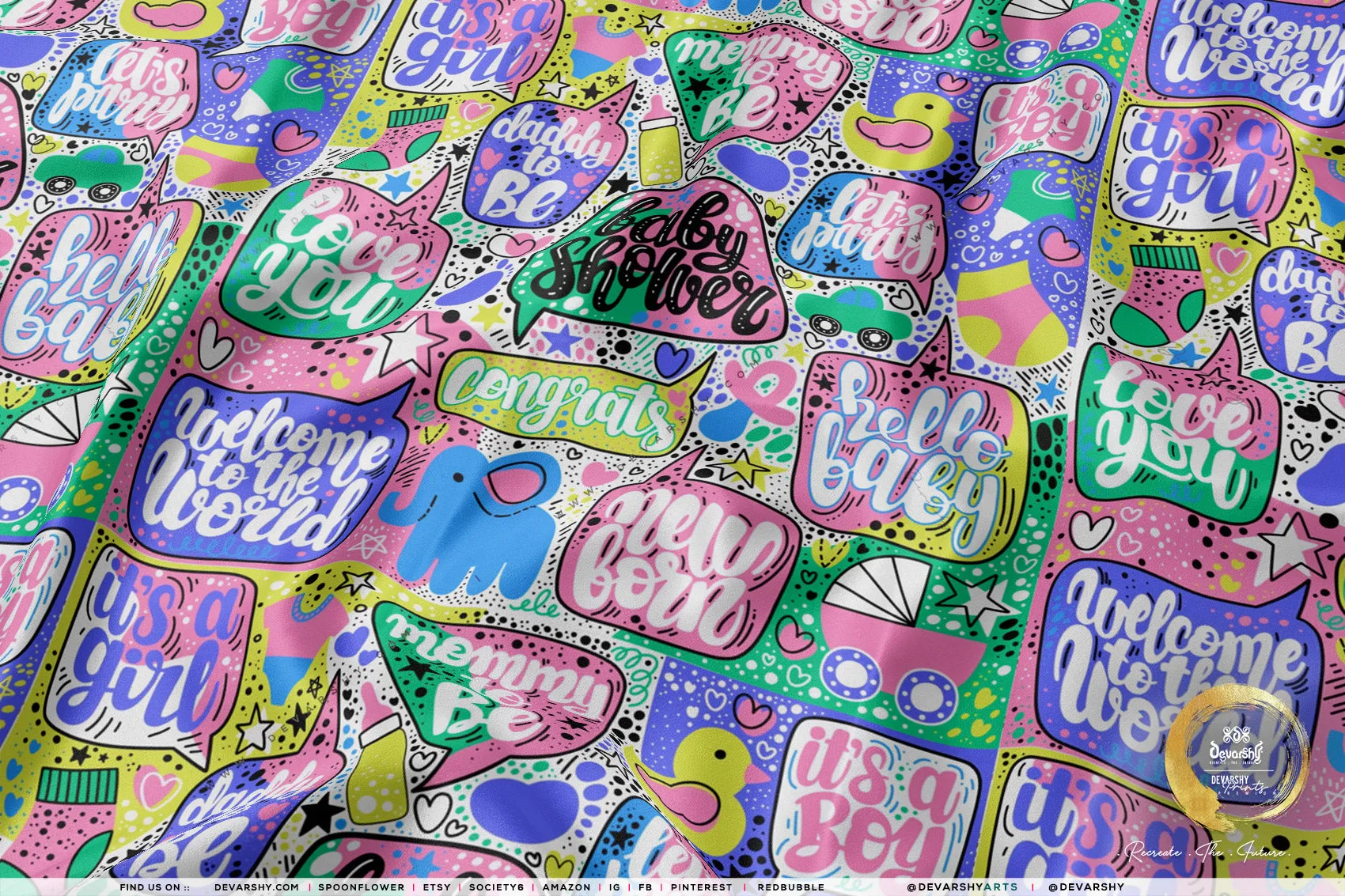 COMIC Strips Apparel Fabric 3Meters , 9 Designs | 8 Fabrics Option | Fabric By the Yard | 025