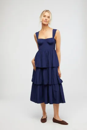 Corset Maxi Dress Navy