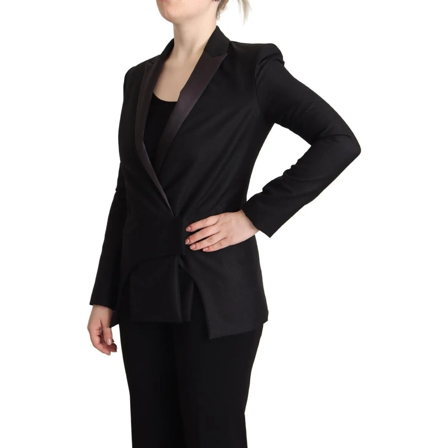 Costume National Elegant Black Double-Breasted Blazer