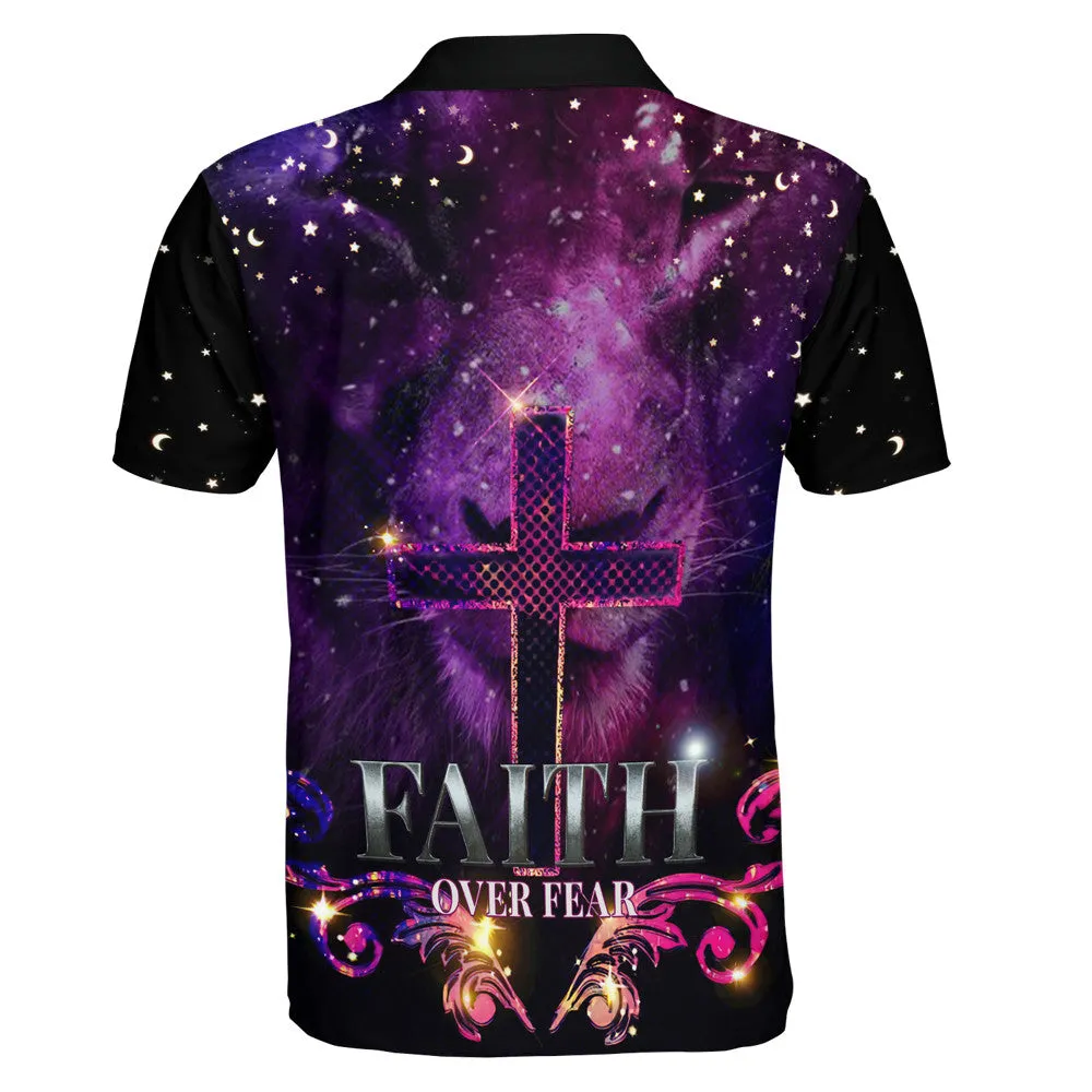 Cross Faith Over Fear Polo Shirt - Christian Shirts & Shorts