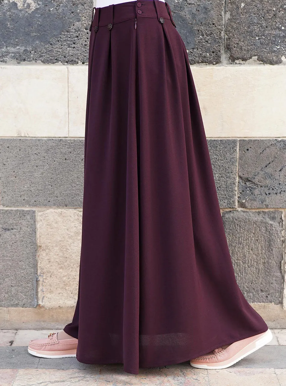 Decorative Button Maxi Skirt