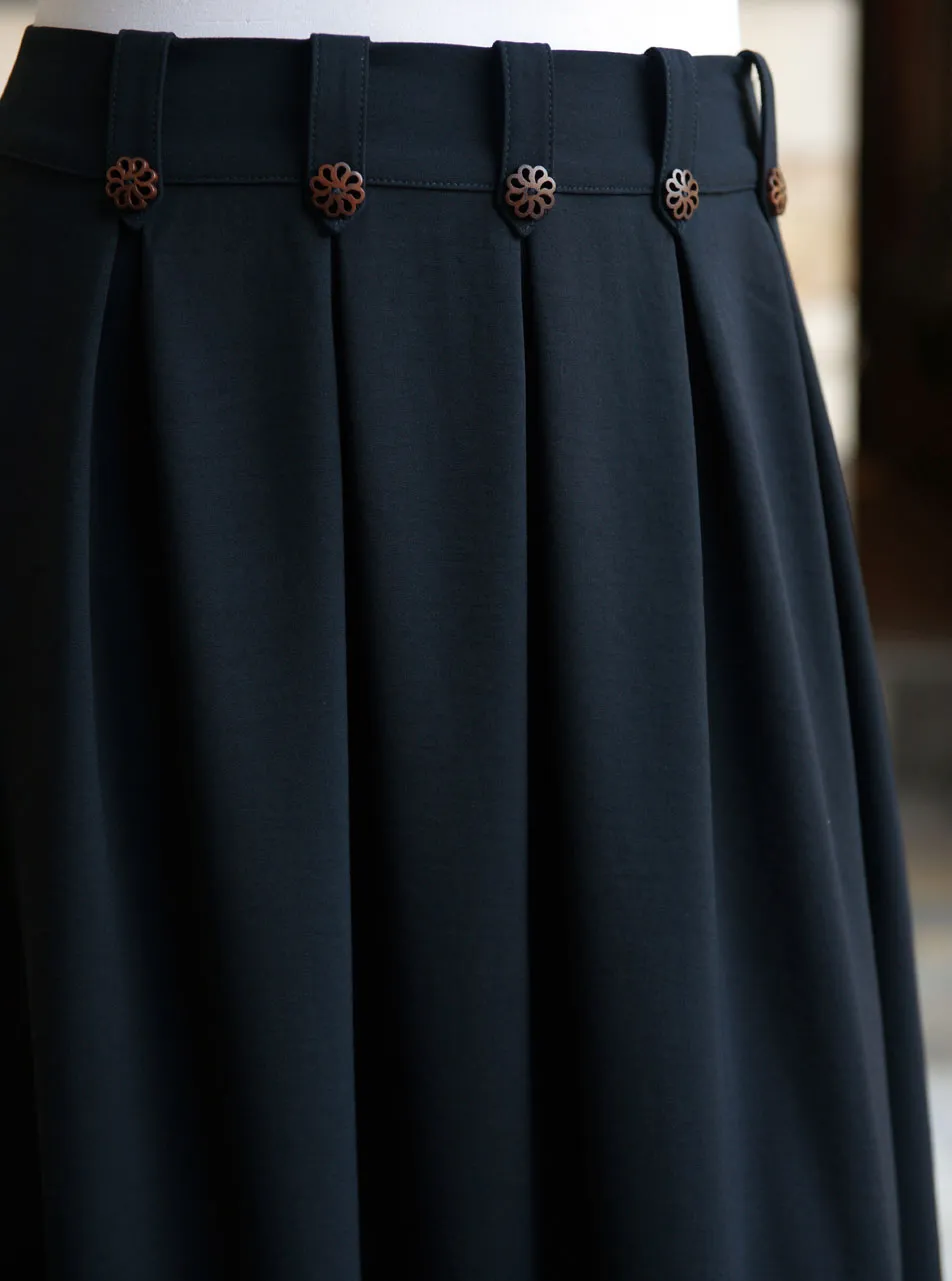 Decorative Button Maxi Skirt