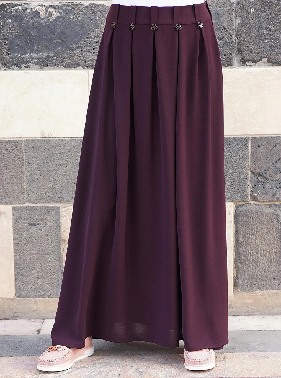 Decorative Button Maxi Skirt