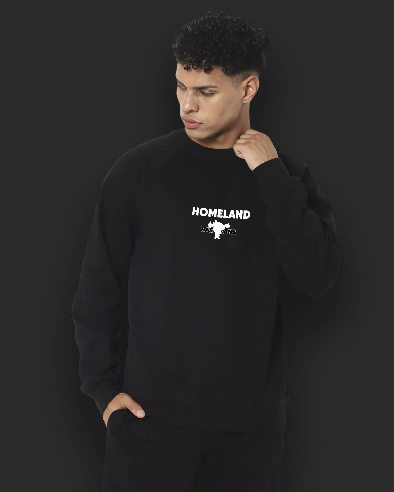 Dhanwaad HW Crew Sweatshirt: Black