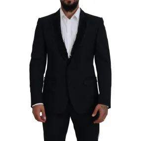 Dolce & Gabbana Elegant Black Silk-Lined Evening Blazer