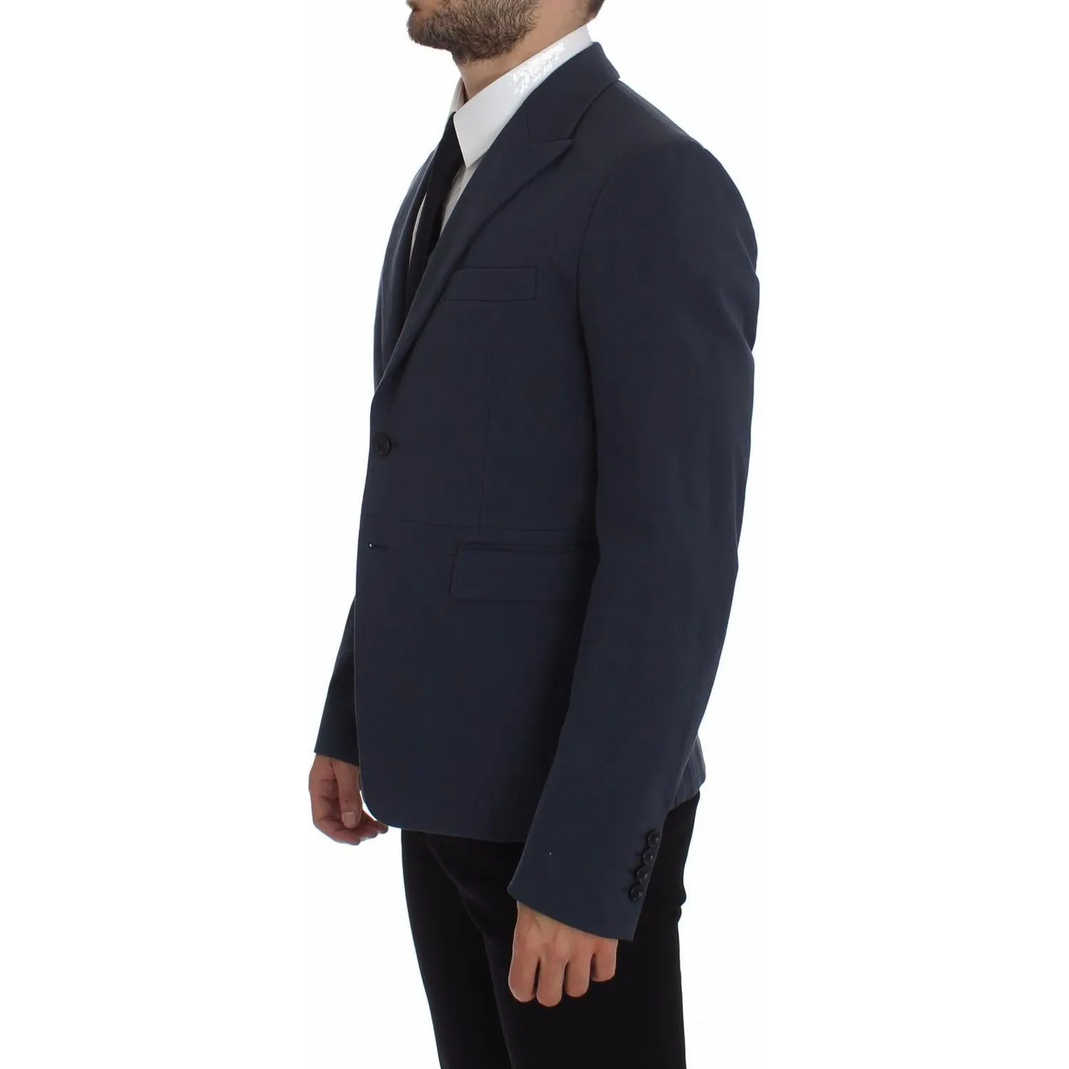 Dolce & Gabbana Elegant Blue Cotton Stretch Blazer Jacket