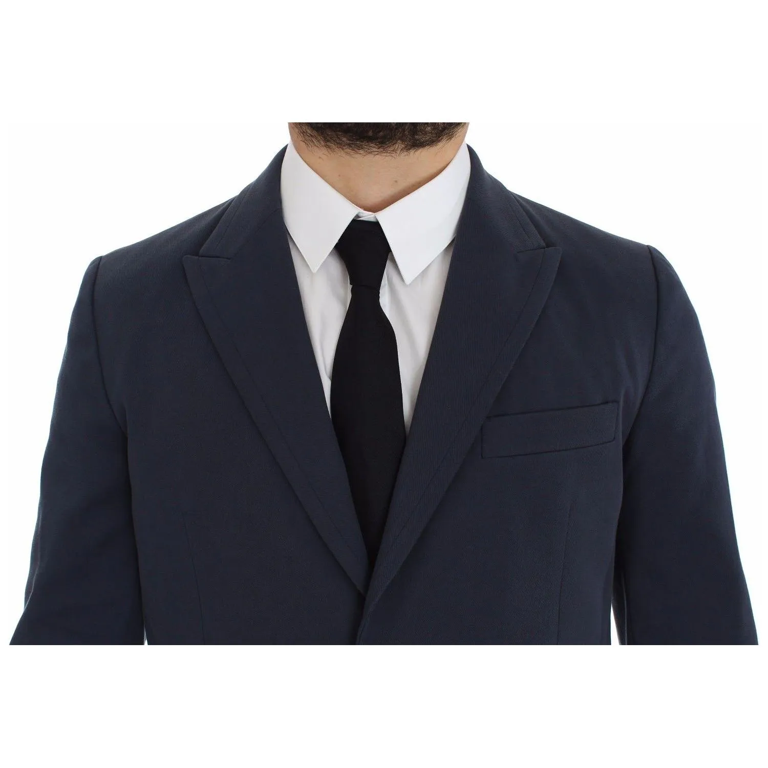 Dolce & Gabbana Elegant Blue Cotton Stretch Blazer Jacket