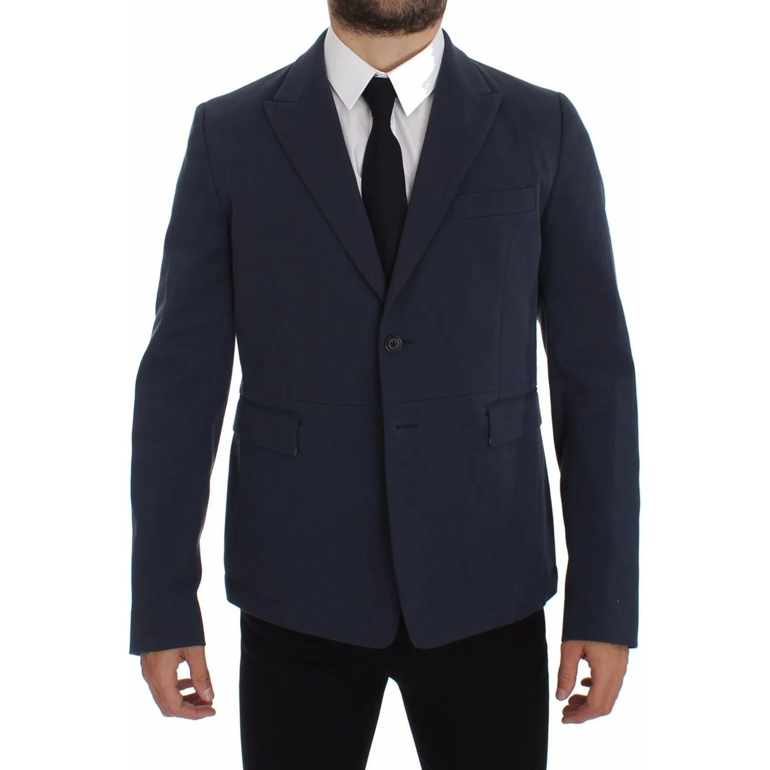 Dolce & Gabbana Elegant Blue Cotton Stretch Blazer Jacket