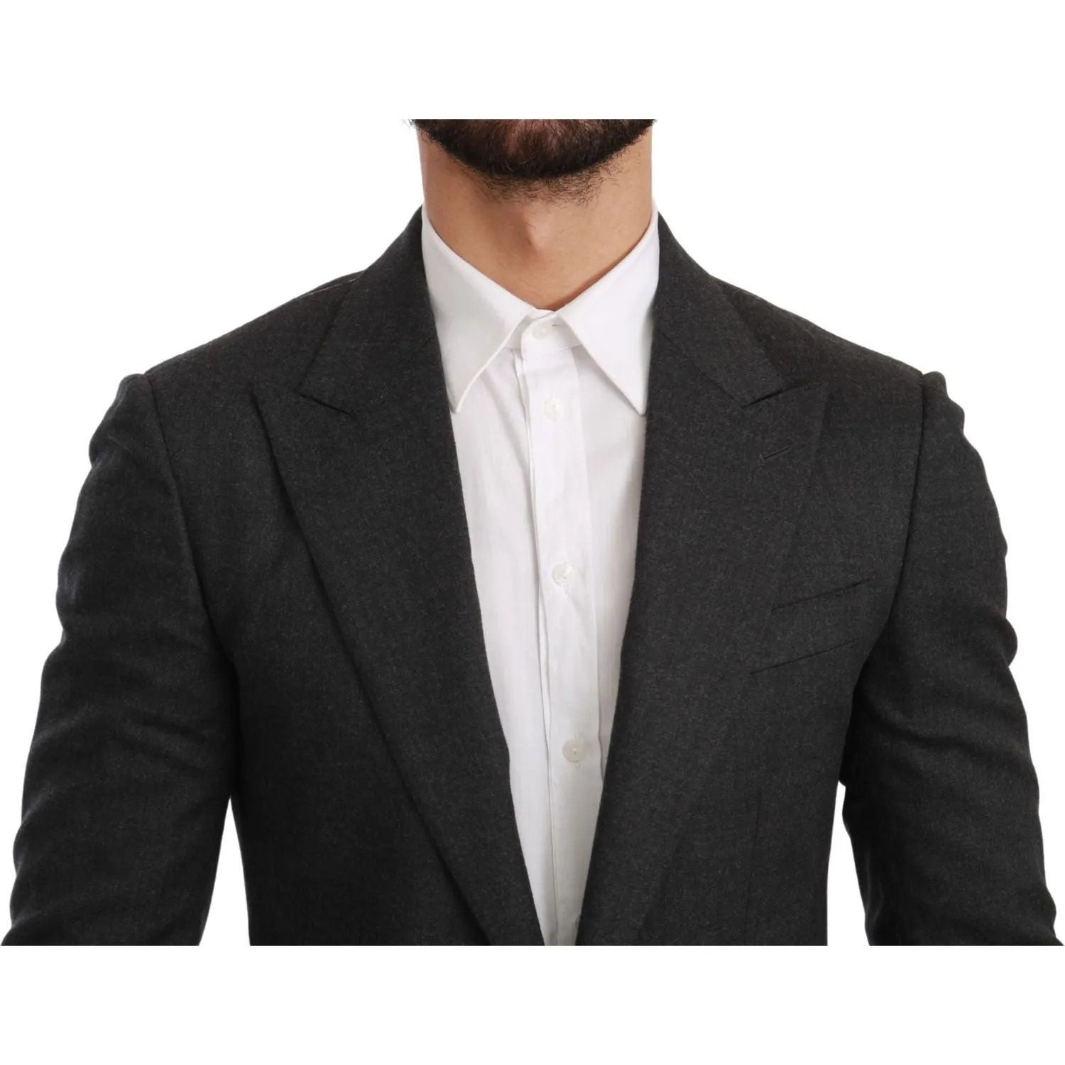 Dolce & Gabbana Elegant Gray Slim Fit Formal Blazer