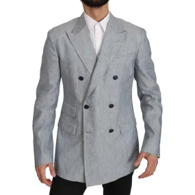 Dolce & Gabbana Elegant Light Blue Double Breasted Blazer