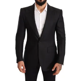 Dolce & Gabbana Elegant Slim Fit Black Linen Blazer