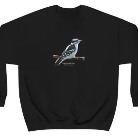 Downy Woodpecker (PS Dry Brush) Blend Crewneck Sweatshirt, Birds, Birding, Birder, Bird Watching, Bird Watcher, Birdwatcher Gifts,