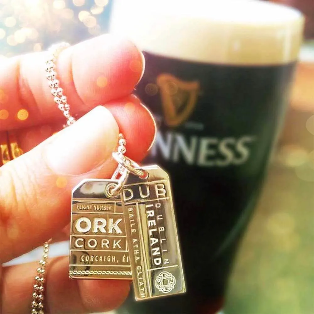 Dublin Ireland DUB Luggage Tag Charm Silver