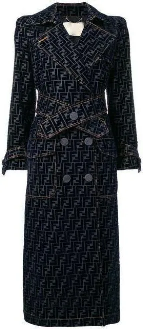 FF Motif Trench-Style Coat