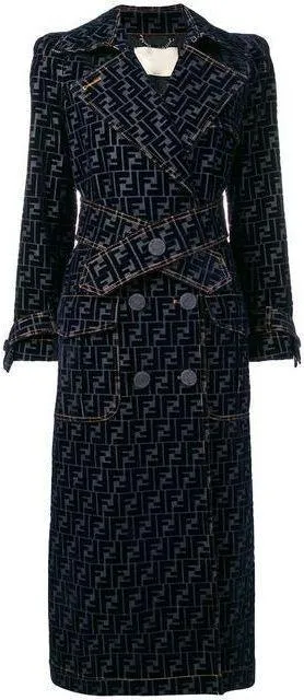 FF Motif Trench-Style Coat