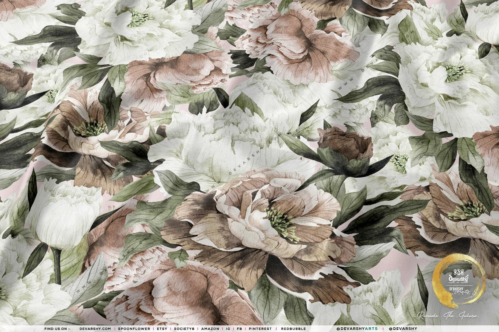 Floral Pattern Apparel Fabric 3Meters , 9 Designs | 8 Fabrics Option | Fabric By the Yard | D20131