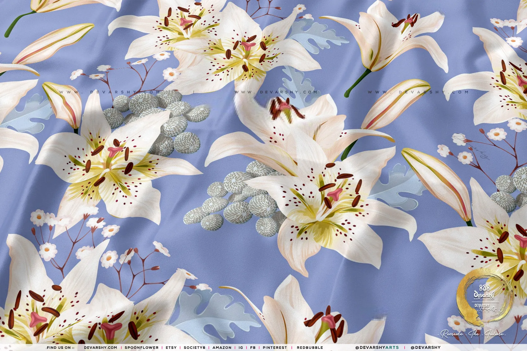 Floral Pattern Apparel Fabric 3Meters , 9 Designs | 8 Fabrics Option | Fabric By the Yard | D20131