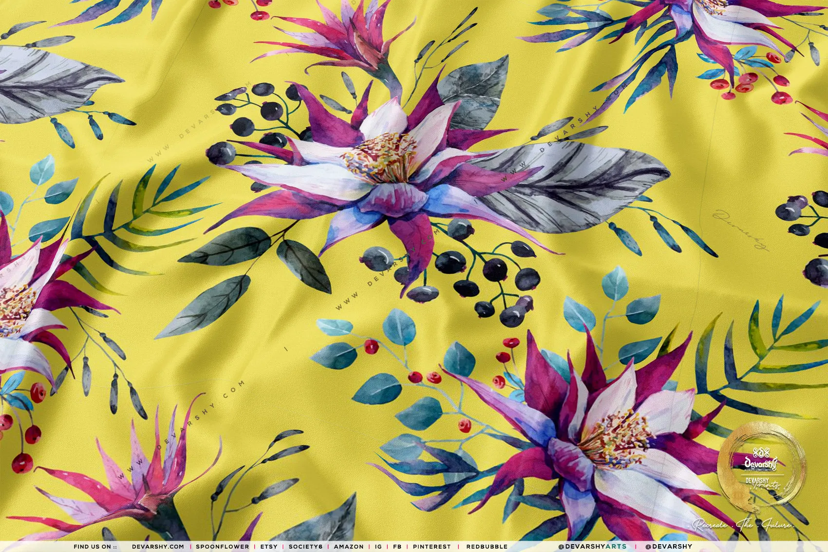 Floral Pattern Apparel Fabric 3Meters , 9 Designs | 8 Fabrics Option | Fabric By the Yard | D20131