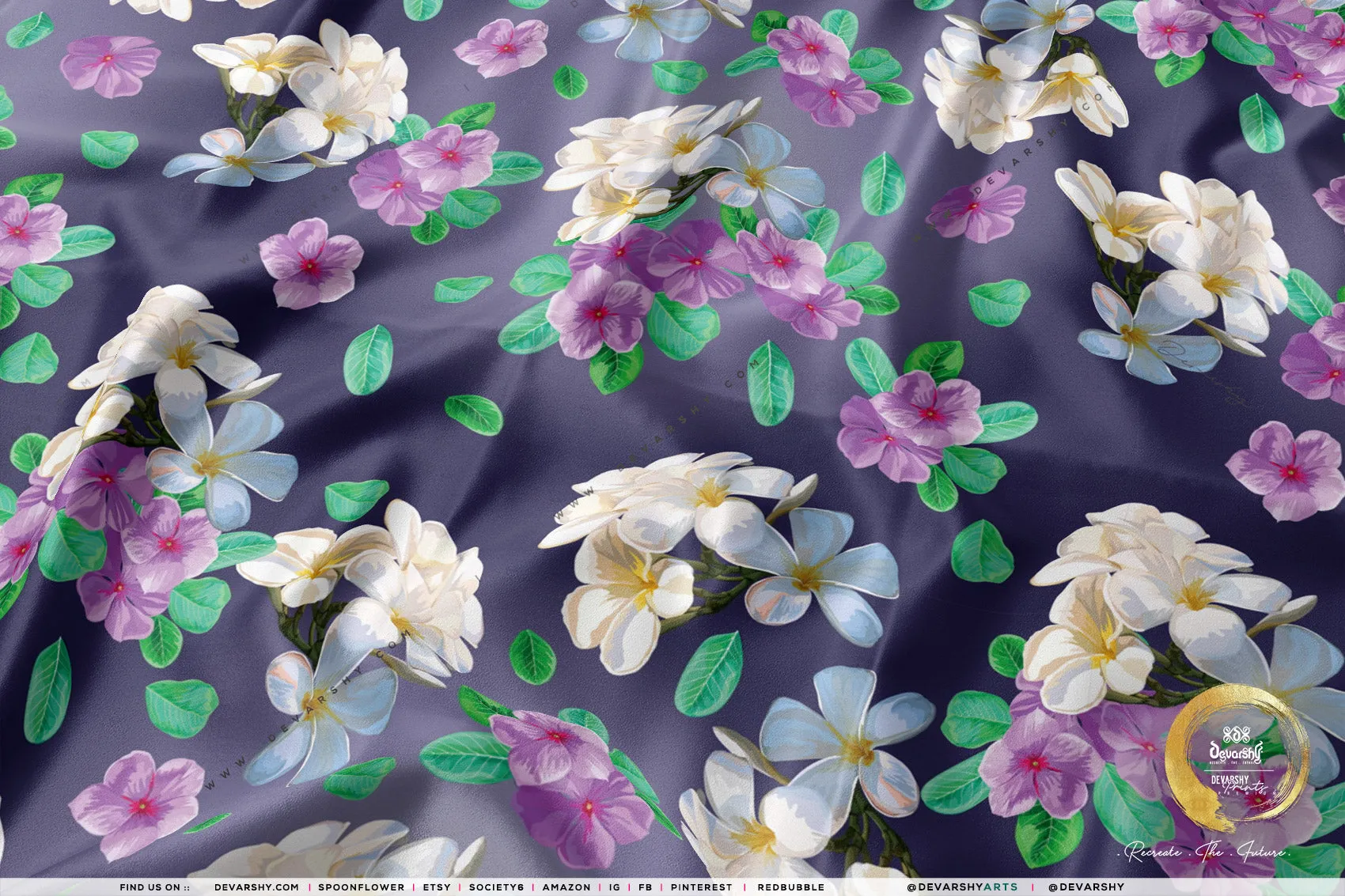 Floral Print Apparel Fabric 3Meters , 9 Designs | 8 Fabrics Option | Fabric By the Yard | D20183