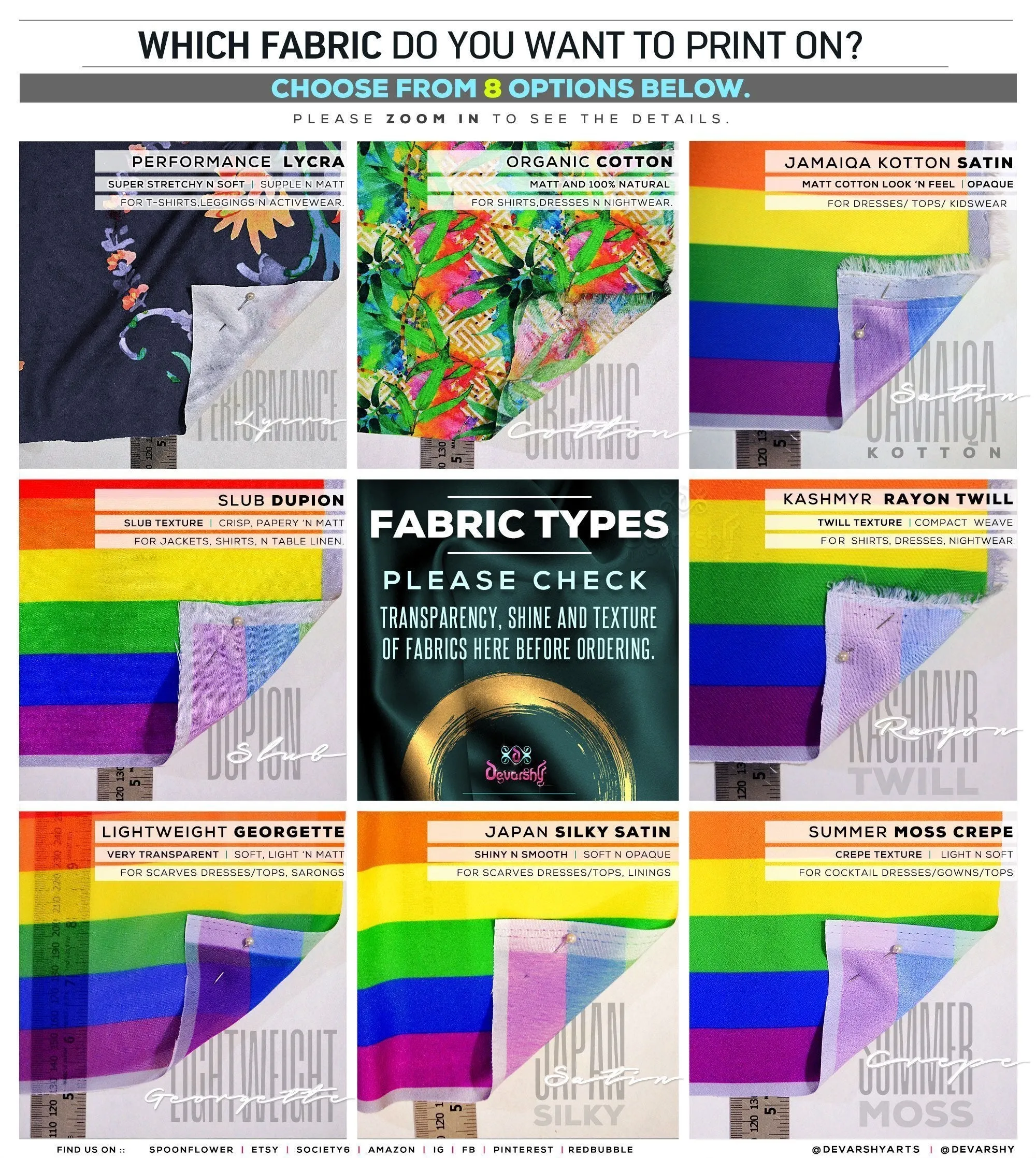 Geometric Apparel Fabric 3Meters , 9 Designs | 8 Fabrics Option | Fabric By the Yard | D20264